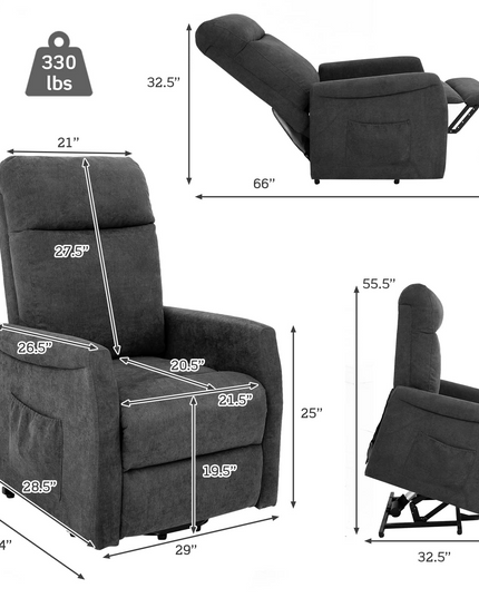 Giantex Power Lift Recliner Chair for Elderly, Ergonomic Lounge Chair