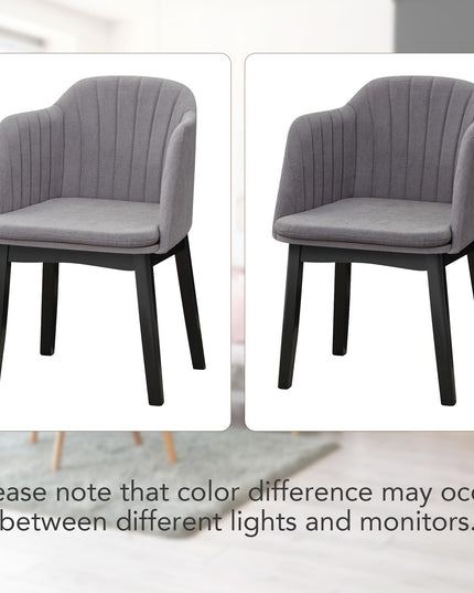 Giantex Modern Dining Chairs, Upholstered Velvet Accent Chairs w/Curved Backrests & Rubber Wood Legs