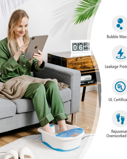 Giantex Foot Spa Bath W/Smooth Bubble Massage