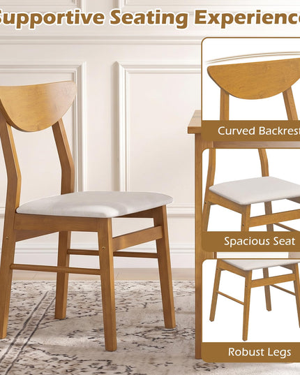 GIANTEX Upholstered Dining Chairs Set of 2/4 w/ Comfortable Upholstered Seat