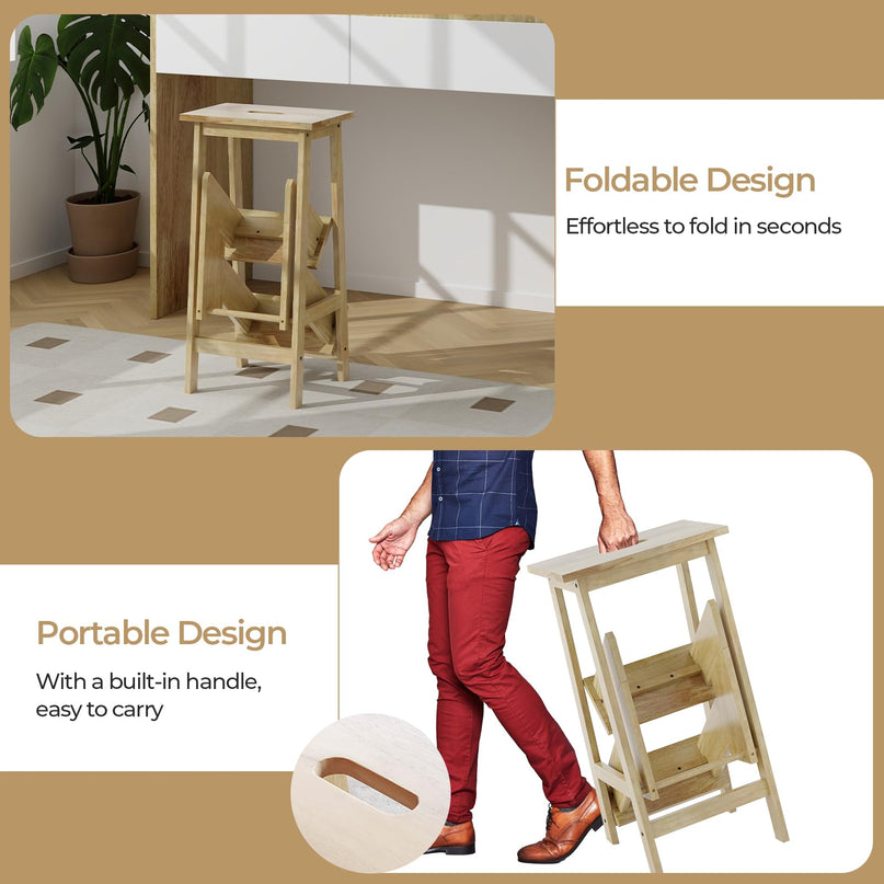 Giantex 3 Tier Folding Step Ladder for Library