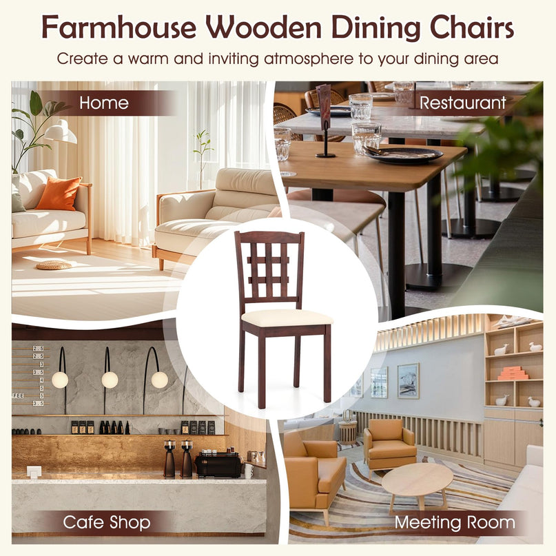 Giantex Wooden Dining Chairs Set of 2/4