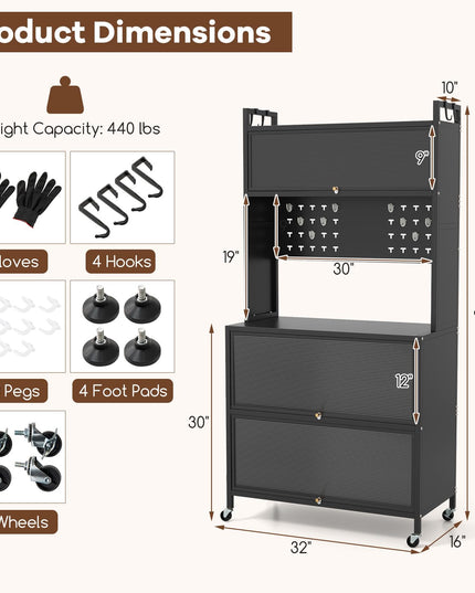 Giantex 5 Tier Rolling Kitchen Bakers Rack with Wheels