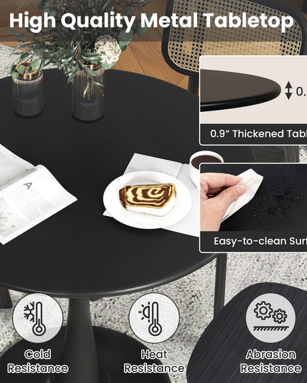 Giantex Black Round Dining Table