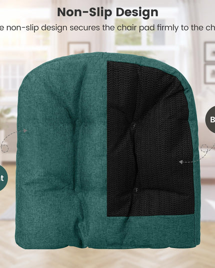 Chair Cushions for Dining Chairs 4 Pack, 17.5” x 17”U-Shaped Chair Pads with Polyester Cover