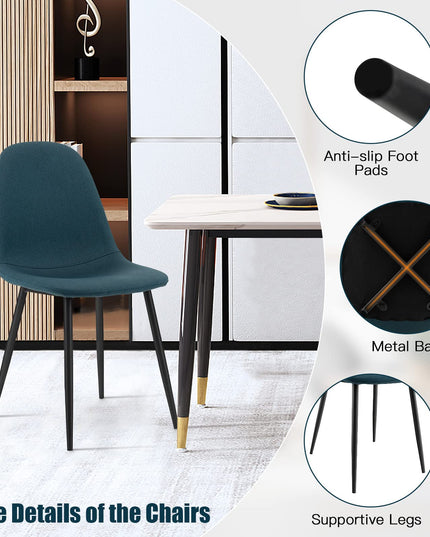 Giantex Modern Dining Chairs Set of 2 or 4 - Classic Comfy Upholstered 17” High Backrest Linen Dining Room Chairs