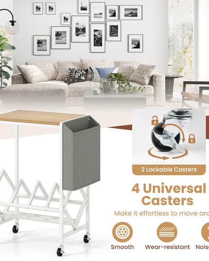 Giantex Rolling 2 Tier Turntable Stand with Storage Shelf Up to 130 Albums