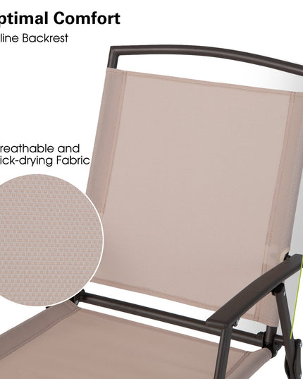 Giantex Set of 4 Patio Folding Chairs - Outdoor Sling Chairs