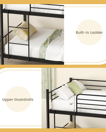 Giantex Metal Bunk Bed Twin Over Twin, Bunk Beds for Kids, Teens & Adults Bunk Bed with Stairs