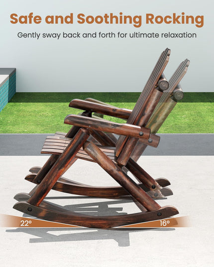 Giantex 1/2 Pcs Outdoor Wooden Rocking Chair(27”x36”x 38”)