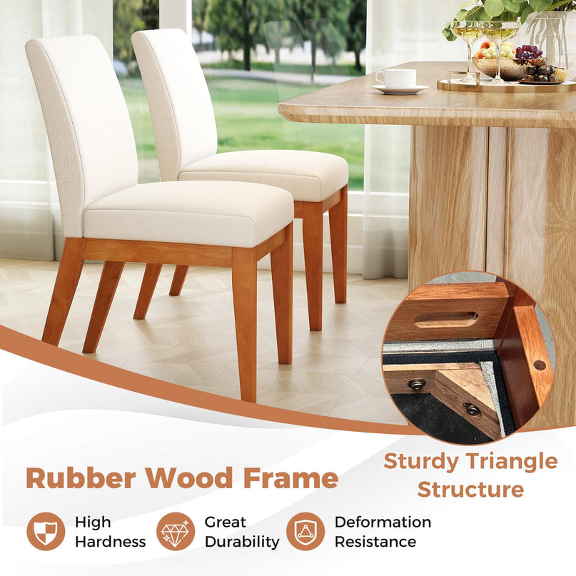 Giantex Upholstered Dining Chairs Set of 2/4 for Dining Room