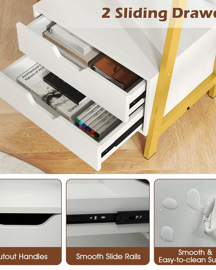 Giantex 4 Tier Bookshelf with 2 Drawers for Study