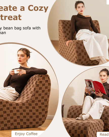 Giantex Bean Bag Chair with Ottoman for Living Room