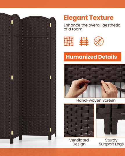 Giantex Room Divider 8 Panel, 5.6ft Folding Privacy Screen