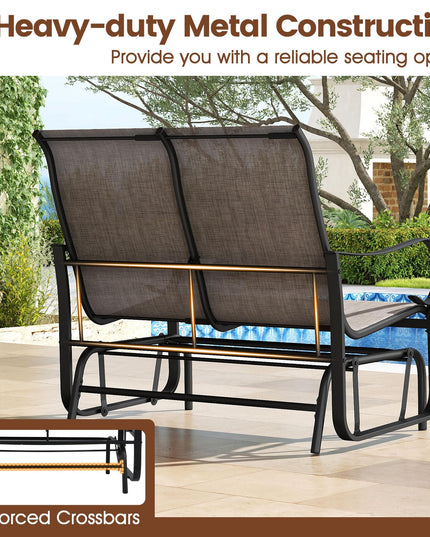 Giantex 2-Person Outdoor Glider Bench with High Backrest
