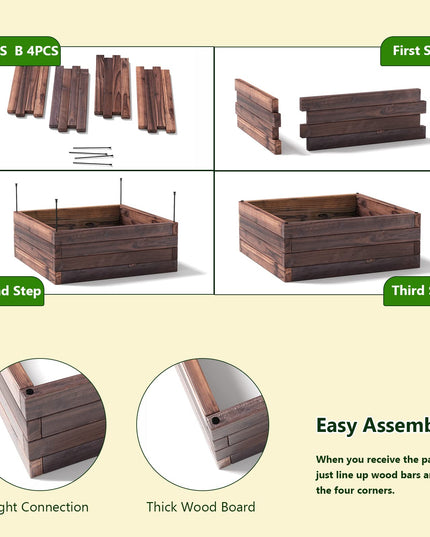 Brown Raised Garden Bed,  24'' L x 24'' W x 10''H