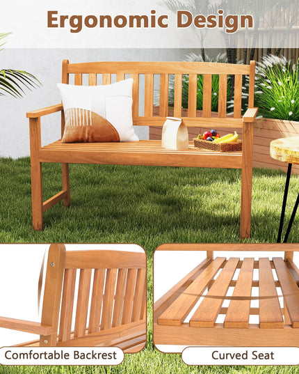Giantex 2 Person Outdoor Bench w/Ergonomic Backrest