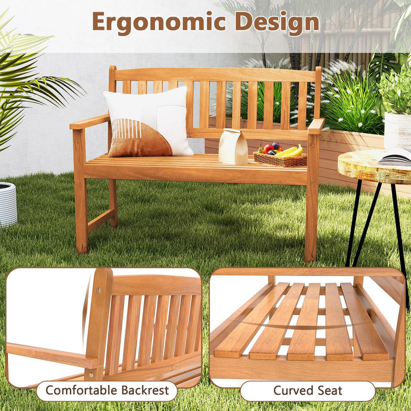 Giantex 2 Person Outdoor Bench w/Ergonomic Backrest