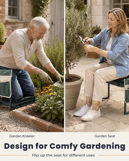 GIANTEX 11-Inch Wide Garden Kneeler and Seat | Foldable 2-in-1 Gardening Bench