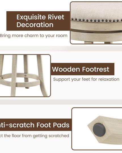 Giantex Swivel Bar Stools Set of 2/4 with Comfy Padded Seat Cushion