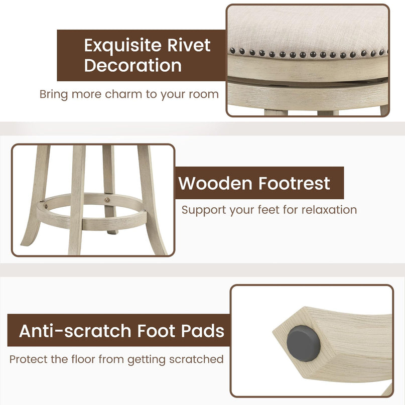 Giantex Swivel Bar Stools Set of 2/4 with Comfy Padded Seat Cushion