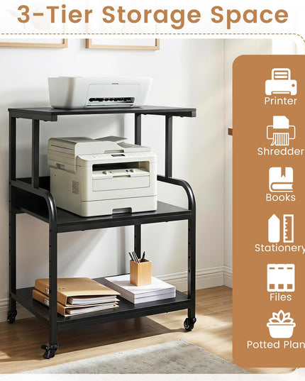 Giantex Rolling Printer Stand with Adjustable Storage Shelf