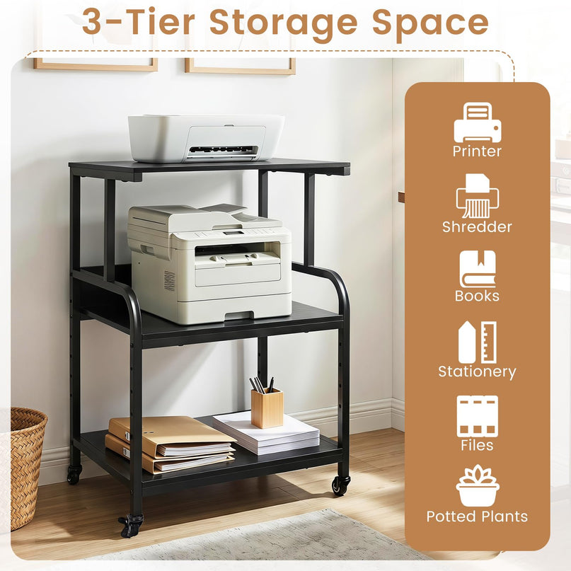 Giantex Rolling Printer Stand with Adjustable Storage Shelf