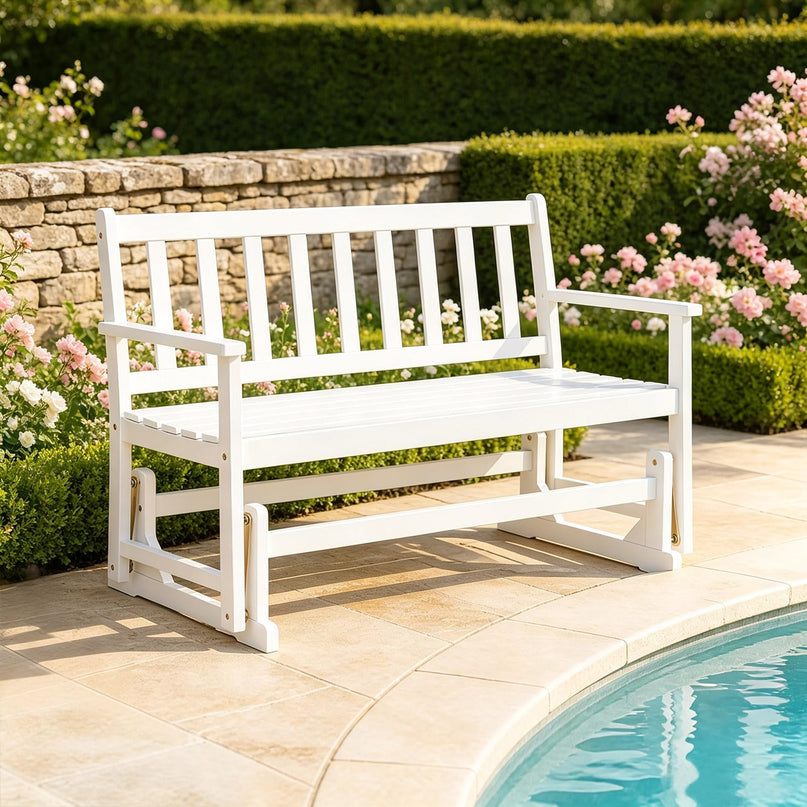 GIANTEX 2-Person Outdoor Glider Bench for Garden Yard Porch