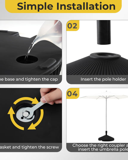 Giantex 55 lbs HDPE Patio Umbrella Stand Portable Pole Holder