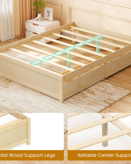 Giantex Full Size Bed Frame with 2 Storage Drawers