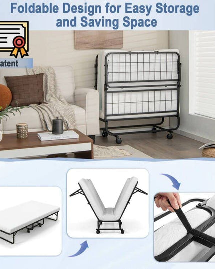 Sturdy and Durable Metal Folding Bed with Mattress