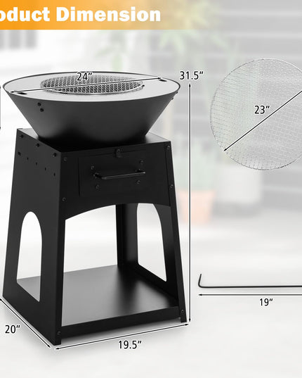 Giantex Outdoor Fire Pit with Grill