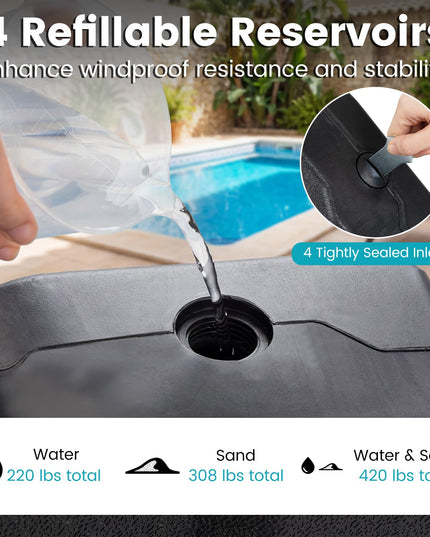 Giantex 4-Piece Fillable Offset Patio Umbrella Base 420 lbs