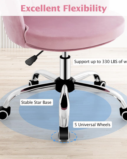 Giantex Velvet Office Desk Chair Pink