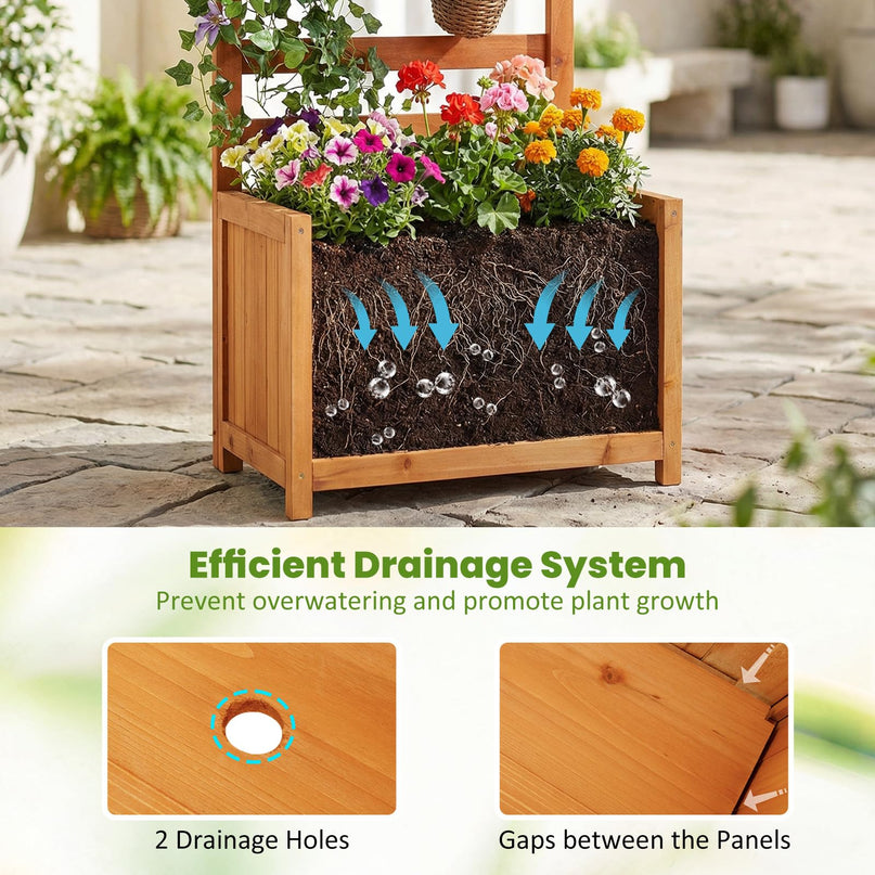 Jardinière surélevée en bois avec treillis Giantex pour l'extérieur