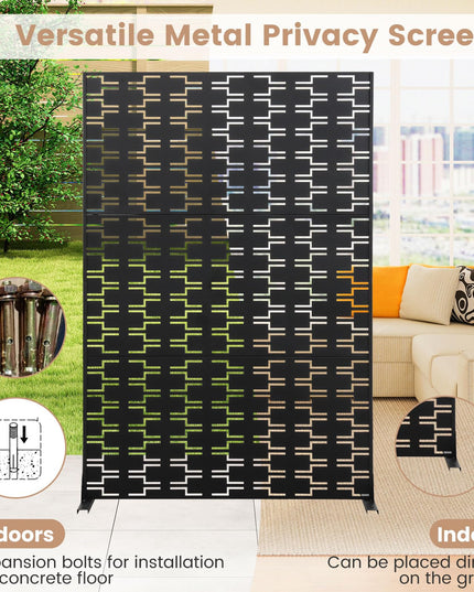 Giantex Metal Privacy Screen 72''H x 48''W for Garden