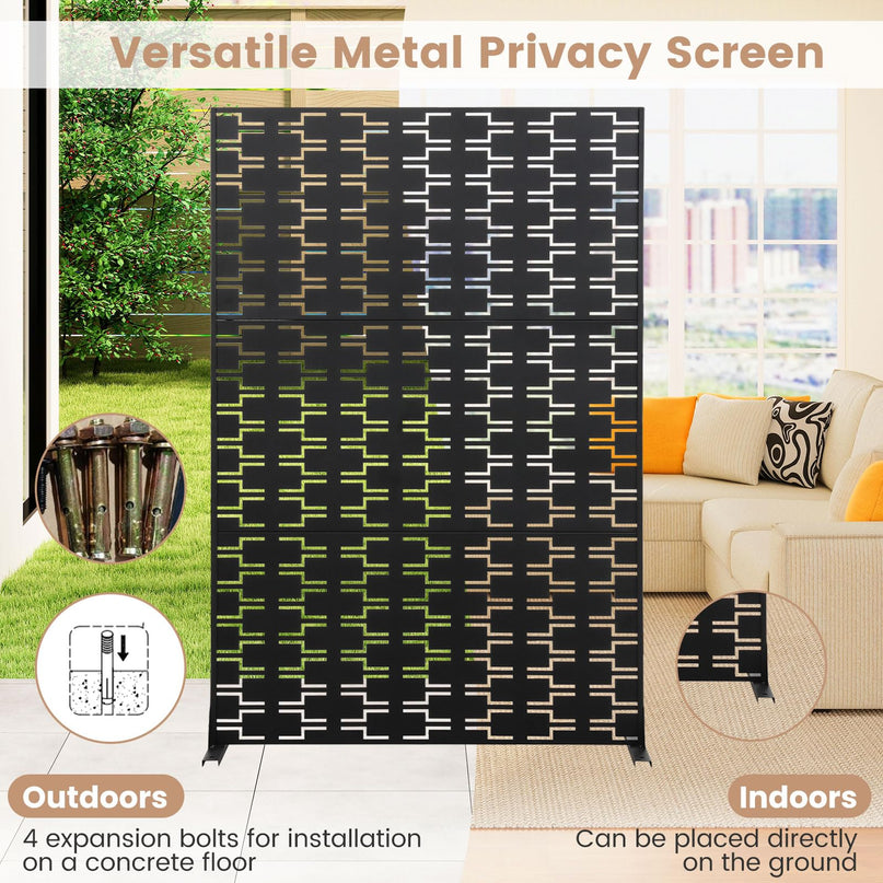 Giantex Metal Privacy Screen 72''H x 48''W for Garden
