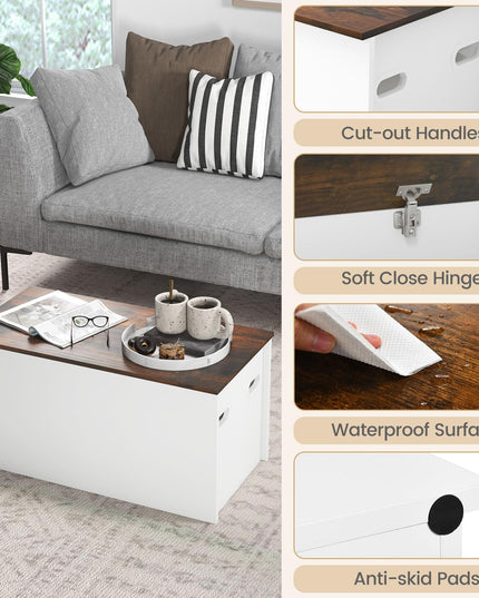 Giantex Flip-top Storage Chest, Lift Top Storage Bench w/Pneumatic Rod & Safety Hinges