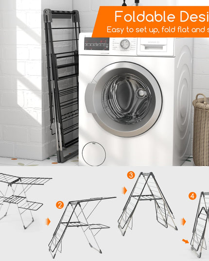 Giantex Clothes Drying Rack, Foldable Laundry Drying Rack with 33 Drying Rails