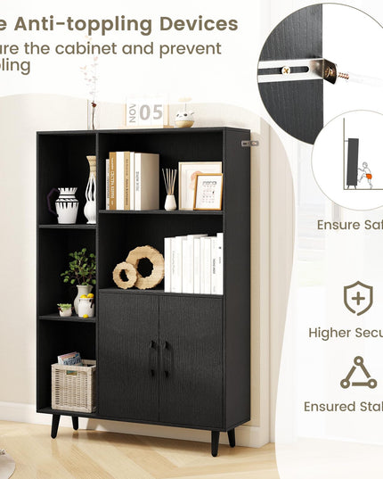 Meuble de rangement Giantex 47" | Bibliothèque avec 2 portes pour entrée, salon, bureau