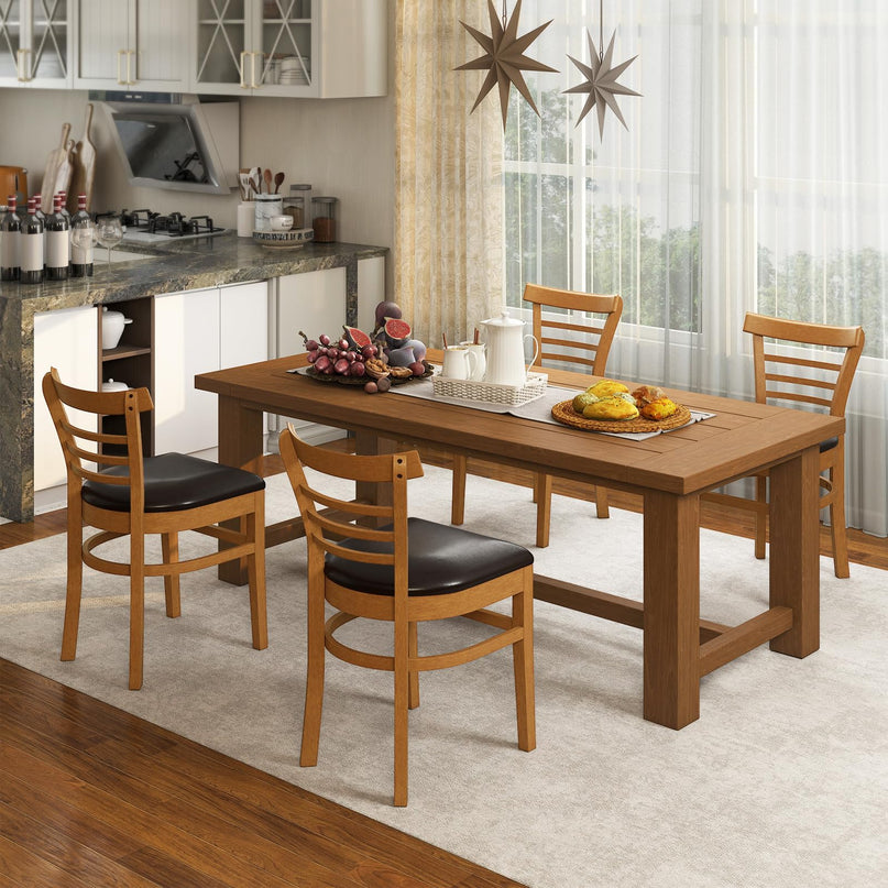Giantex Wooden Dining Chairs Set of 2/4 w/Rubber Wood Legs