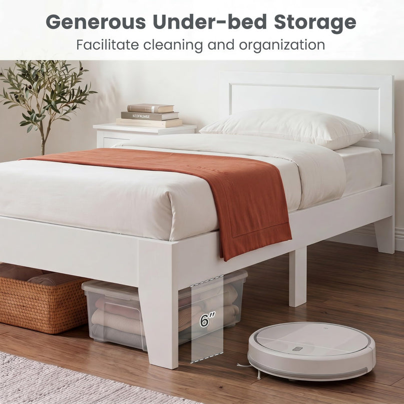 GIANTEX Twin/ Full/Queen Size Wooden Bed Frame with Heavy Duty Mattress Foundation