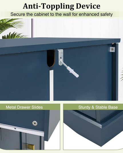 Giantex Bathroom Storage Cabinet with Drawers & Doors