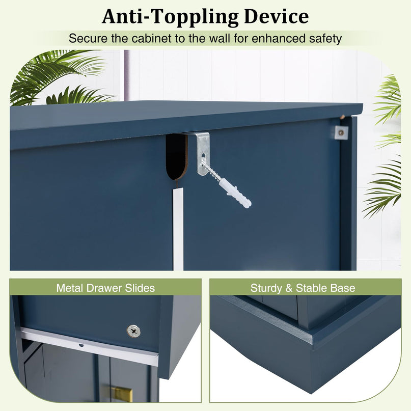 Giantex Bathroom Storage Cabinet with Drawers & Doors