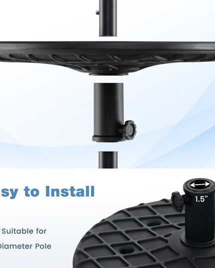 Giantex Umbrella Table - 20" Outdoor Side Table with 1.5" Umbrella Hole, Height Adjustable Knob