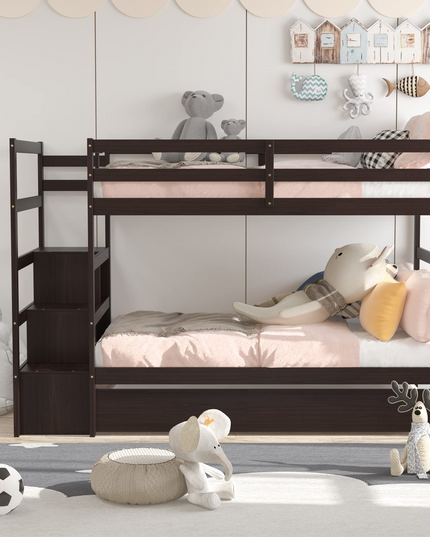 Giantex Twin-Over-Twin Bunk Bed with Trundle
