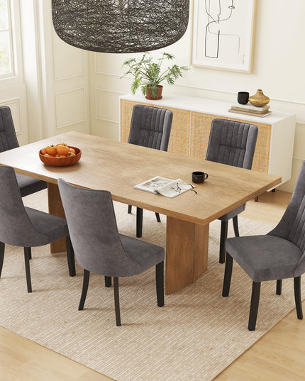Giantex Upholstered Dining Chairs Set, Channel Tufted Kitchen Chairs w/High Backrest