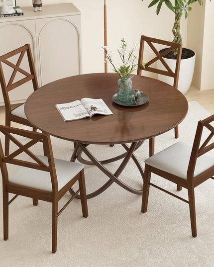 Giantex Wooden Dining Chairs Set of 2/4, Upholstered Kitchen Chairs w/Cross Back & Padded Seat