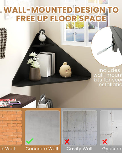 Giantex Wall Mounted Computer Desk with Storage Shelf