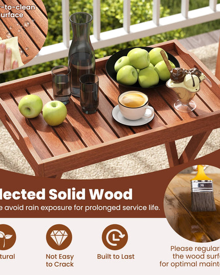 Giantex Outdoor Side Table with Removable Tray Top